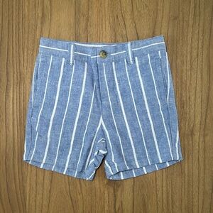 Janie and Jack Blue and White Flat Front Shorts